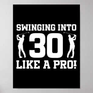 Poster 30e anniversaire Golf 30 ans Joueur de golf
