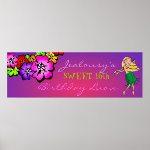 Poster 311-Flower Shower Birthday Banner Sunset