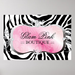 Poster 311 Lavish Pink Platter Zebra Silver