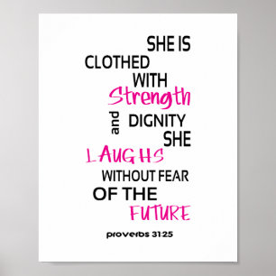 Poster 31:25 de proverbe (format de l'image standard