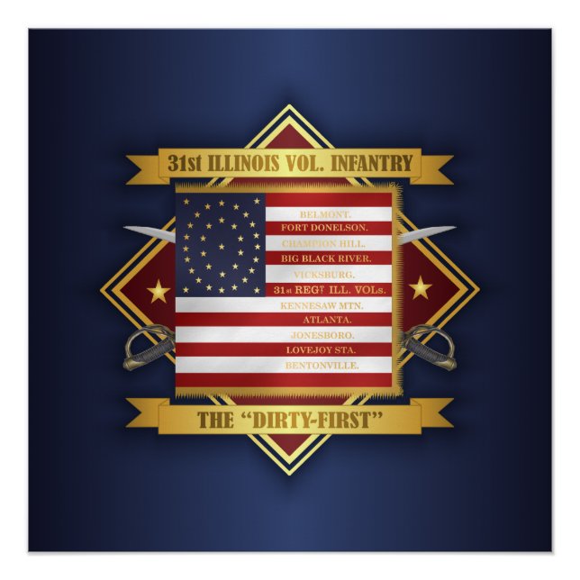 Poster 31e infanterie bénévole de l'Illinois (Devant)