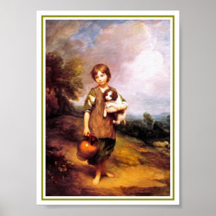 Poster 32a Cottage Girl with Dog