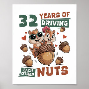 Poster 32e anniversaire de Mariage 32 ans jumelé