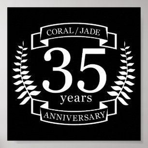Poster 35e ANNIVERSAIRE Mariage JADE / CORAL