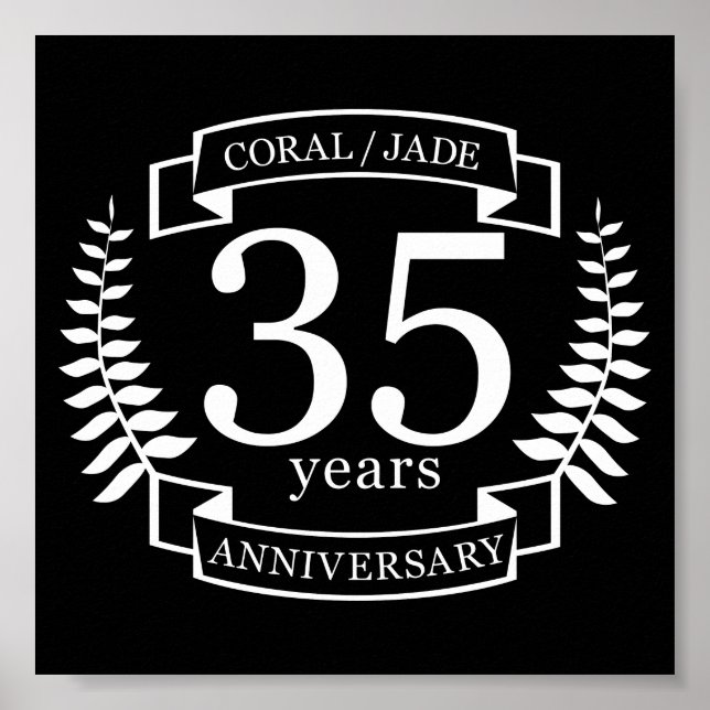 Poster 35e ANNIVERSAIRE Mariage JADE / CORAL (Devant)