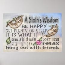 Poster 36x24 de la Sagesse d'un paresseux