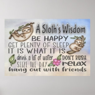 Poster 36x24 de la Sagesse d'un paresseux