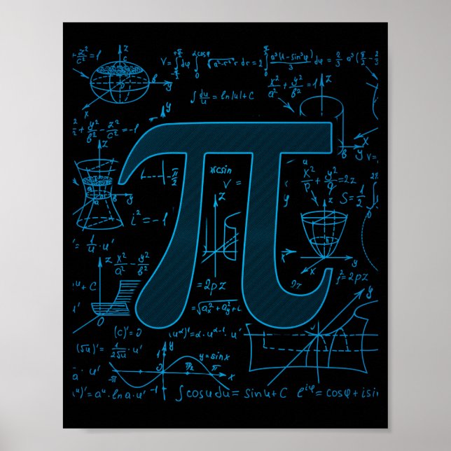 Poster 3.14 Pi Day Math Physics Irrational Number Circumf (Devant)