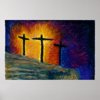 Poster 3 croix "Aujourd'hui vous serez avec moi au Paradi