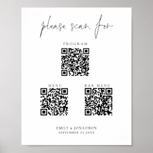 Poster 3 en un code Qr Barre de menu Programme Script Mar