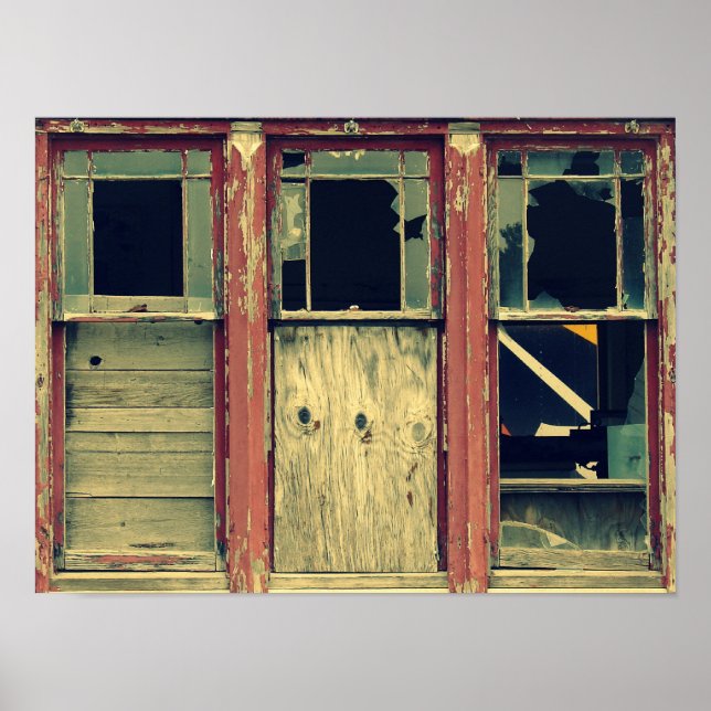 Poster 3 fenêtres cassées (Devant)