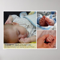 3 photos de bébé montage moderne mur pendaison art