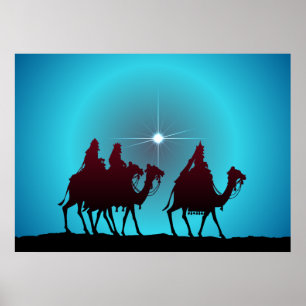 Poster 3 WISEMEN et ÉTOILES par SHARON SHARPE
