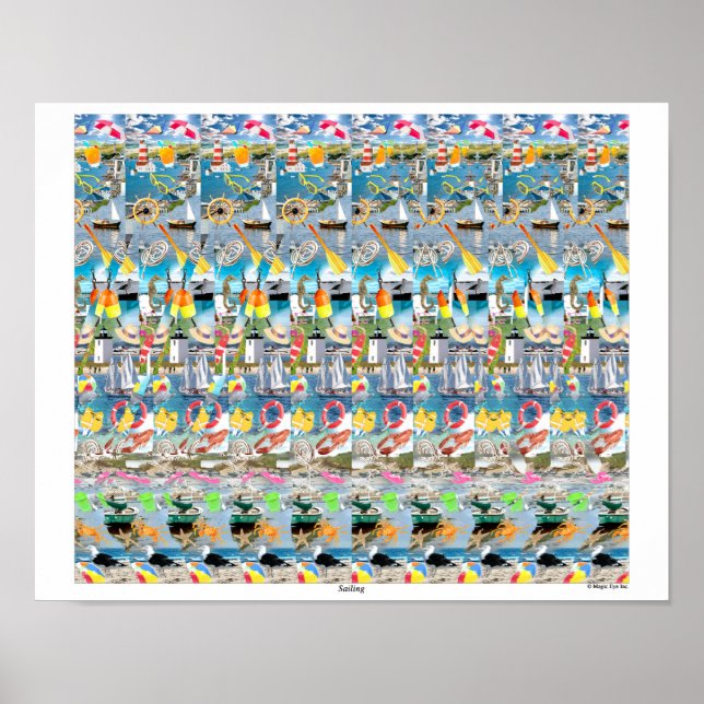 Poster 3D 16" x 14" "Voile" par Magic Eye® (Devant)