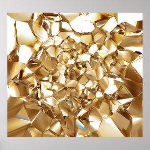 Poster 3D abstraite texture or cristal.