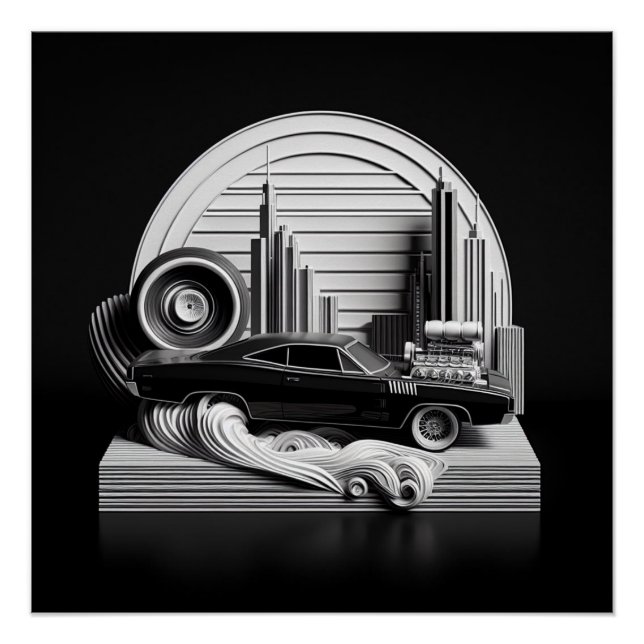 Poster 3d Diorama véhicule 010 (Devant)