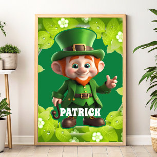 Poster 3D Leprechaun St. Patrick's Day Personnalisé Enfan