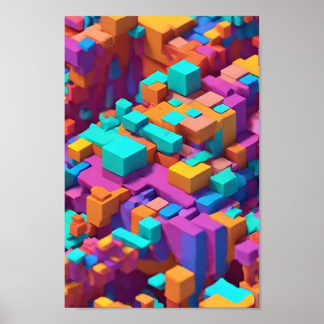 Poster 3D Spectrum Cubiste (Devant)