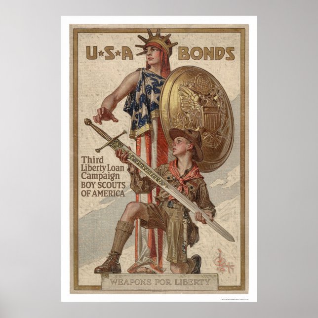 Poster 3e Campagne de prêts Liberty Scouts de garçon (res (Devant)