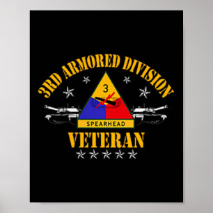 Poster 3e division blindée Vétéran Vintage Patriotique Fl