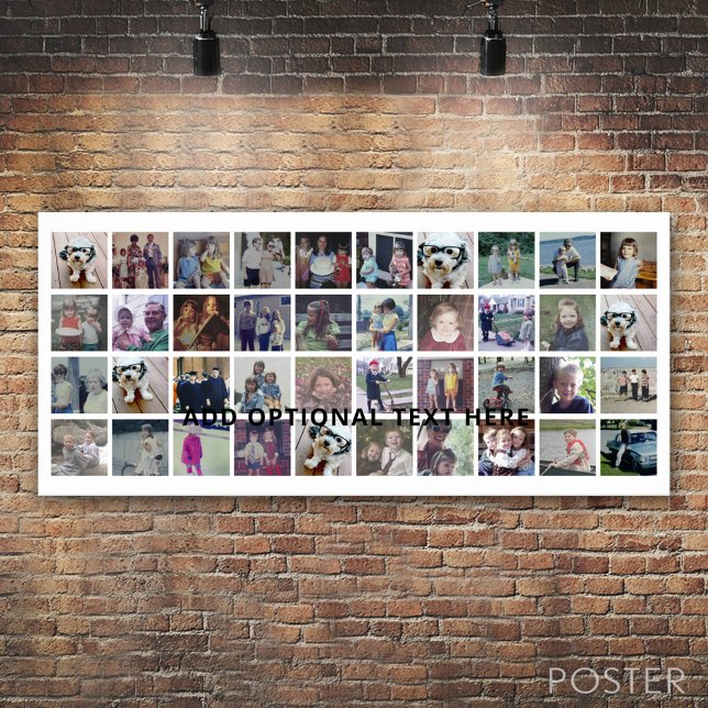 Poster 40 Collage de photos - 4 lignes 10 colonnes - Text (Custom Photo Collage Poster)