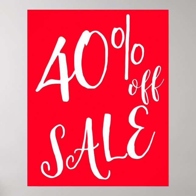 Poster 40% de réduction sur la vente Signe, Boutique Roug (Devant)