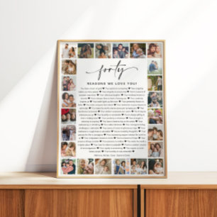 Poster 40 Raisons Nous Vous Aimons Photo Collage Keepsaké