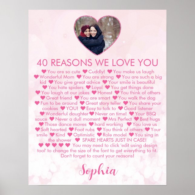 Poster 40 Raisons pour lesquelles nous t'aimons 40e Anniv (Devant)
