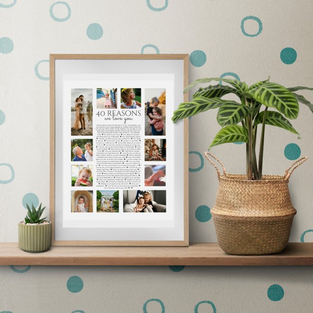 Poster 40 raisons pour lesquelles nous t'aimons photo mon (Créateur téléchargé)