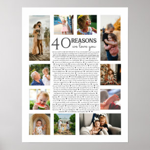 Poster 40 raisons pour lesquelles nous vous aimons collag