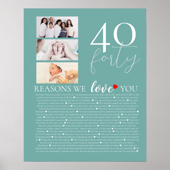 Poster 40 Raisons pour lesquelles nous vous aimons Photo  (Devant)