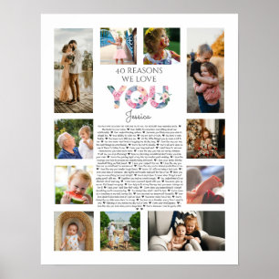Poster 40 raisons pour lesquelles nous vous aimons photo 
