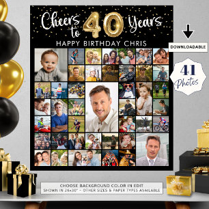 Poster 40e anniversaire 41 Collage de photos encourage à 