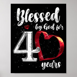 Poster 40e anniversaire bénie par Dieu pendant 40 ans Ann