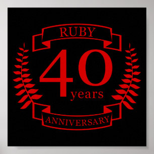 Poster 40e ANNIVERSAIRE Mariage RUBY