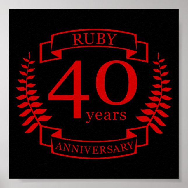 Poster 40e ANNIVERSAIRE Mariage RUBY (Devant)