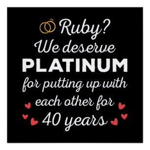 Poster 40ème anniversaire du Mariage I - Ruby Funny Coupl