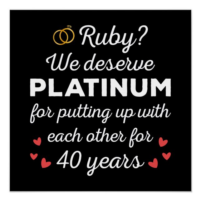 Poster 40ème anniversaire du Mariage I - Ruby Funny Coupl (Devant)
