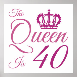 Poster 40th Birthday Queen