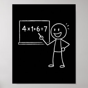 Poster 41 67 Mème Quatre Un Six Sept Enseignant Drôle Mat