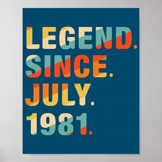 Poster 41e Anniversaire Cadeaux 41 Ans Légende depuis (Devant)