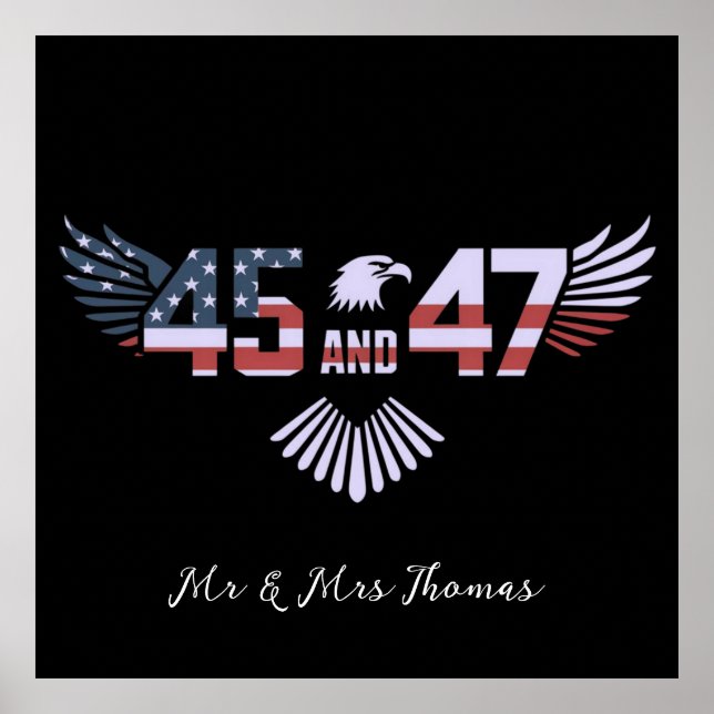 Poster 45-47 Président 2024 Trump Retour à la Maison Blan (Devant)