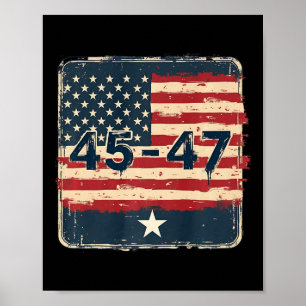 Poster 45 47 Trump Drapeau Vintage des États-Unis