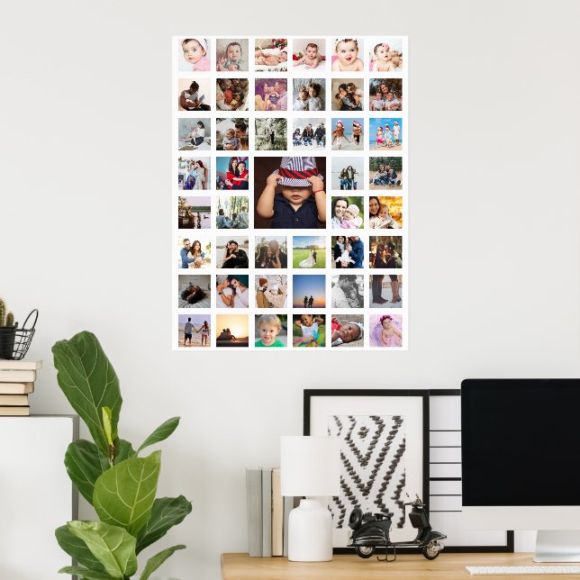 Poster 45 Collage photo personnalisé (Bureau à domicile)