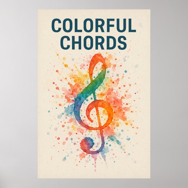 Poster 45, Colourful Chords, Vintage Art (Front)