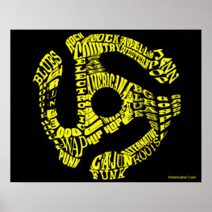 Poster 45 Record Adapter of Music Genres