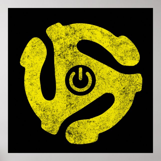 Poster 45 RPM Adapter Power Symbol Sticker Retro Vinyl  (Devant)