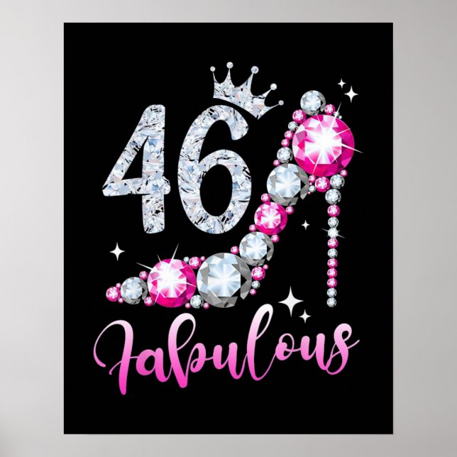 Poster 46e Anniversaire Chaussures à talon élevé Diamant  (Devant)
