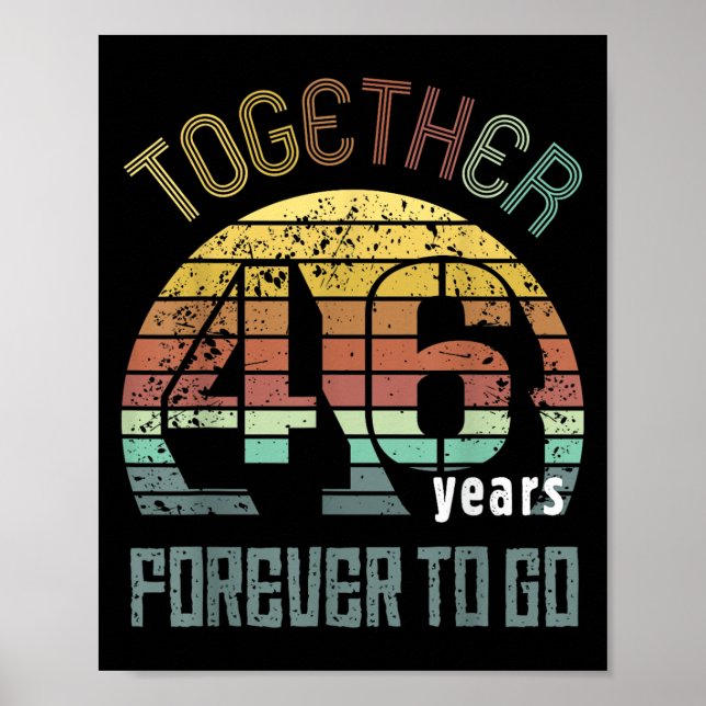 Poster 46th Years Wedding Anniversary For Couples Matchin (Devant)