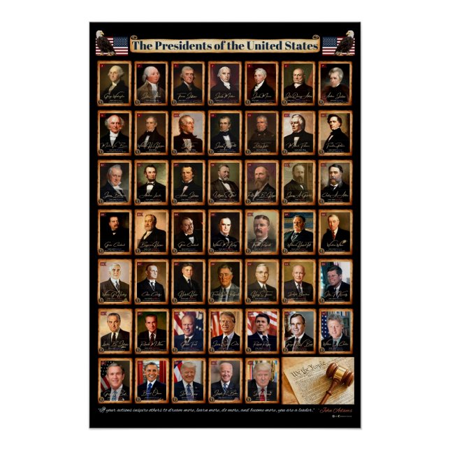 Poster 47 présidents américains Donald Trump Portrait (Devant)